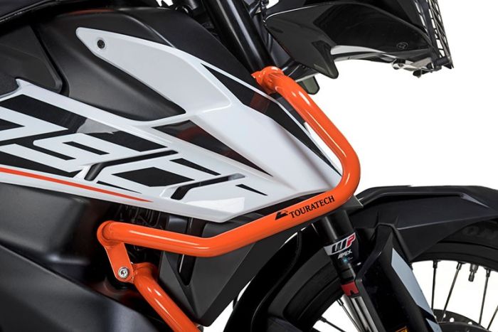 Stainless steel fairing crash bar, orange for KTM 790 Adventure