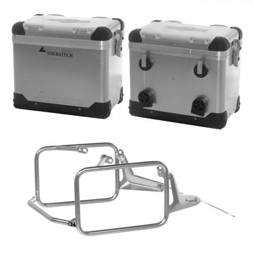ZEGA Pro aluminium pannier system 45/45 litres with stainless steel rack for BMW R1300GS