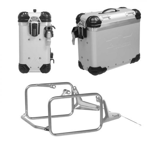 ZEGA Evo aluminium pannier system "And-S" 31/31 litres with stainless steel rack for BMW R1300GS