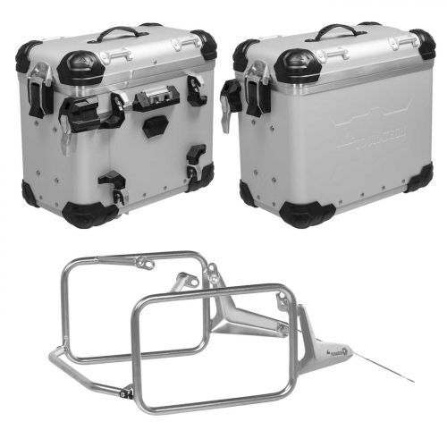 ZEGA Evo aluminium pannier system "And-S" 38/38 litres with stainless steel rack for BMW R1300GS
