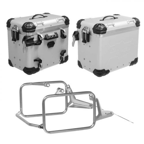 ZEGA Evo aluminium pannier system "And-S" 45/45 litres with stainless steel rack for BMW R1300GS