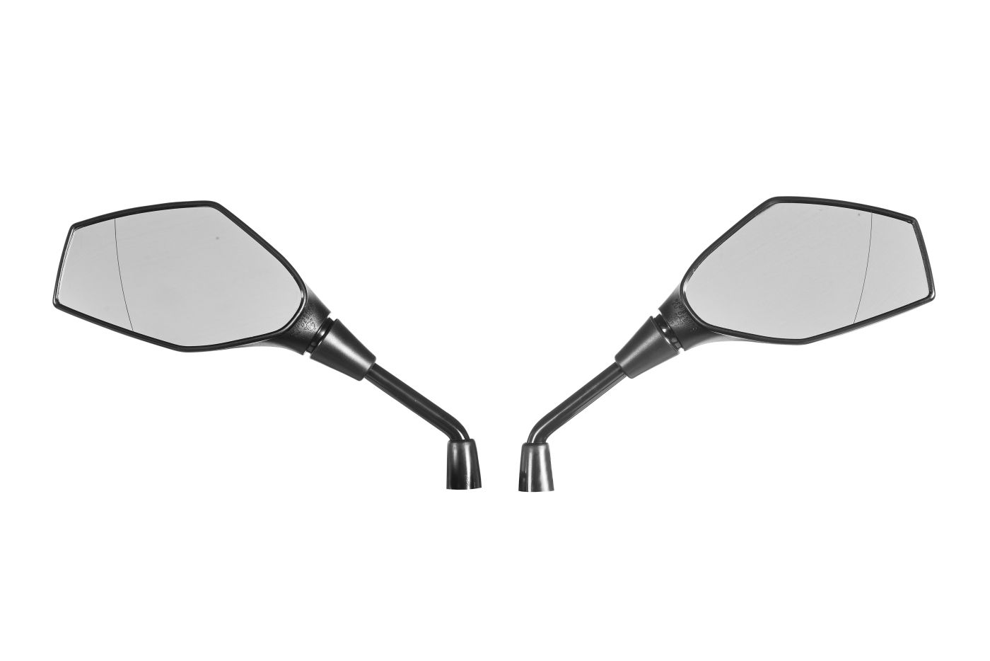 Safety rear-view mirror set, aspherical, right-hand thread M10 x 1.25