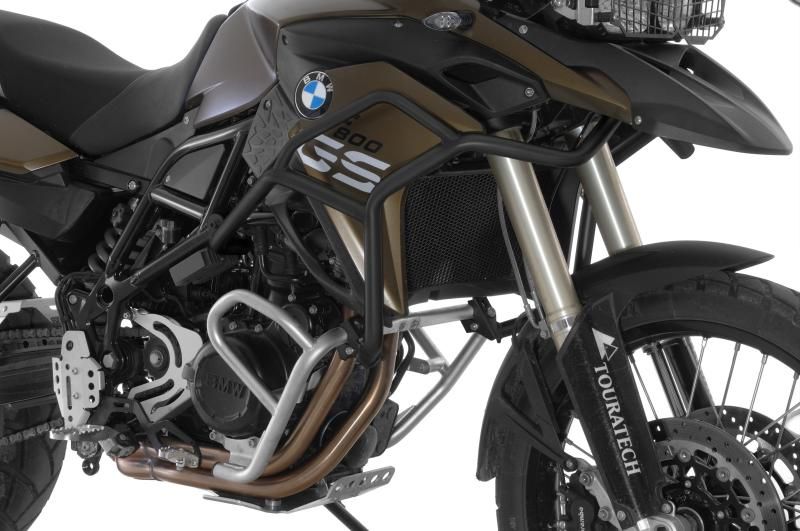 Stainless steel crash bar extension black for BMW F700GS, F800GS 2013 onwards