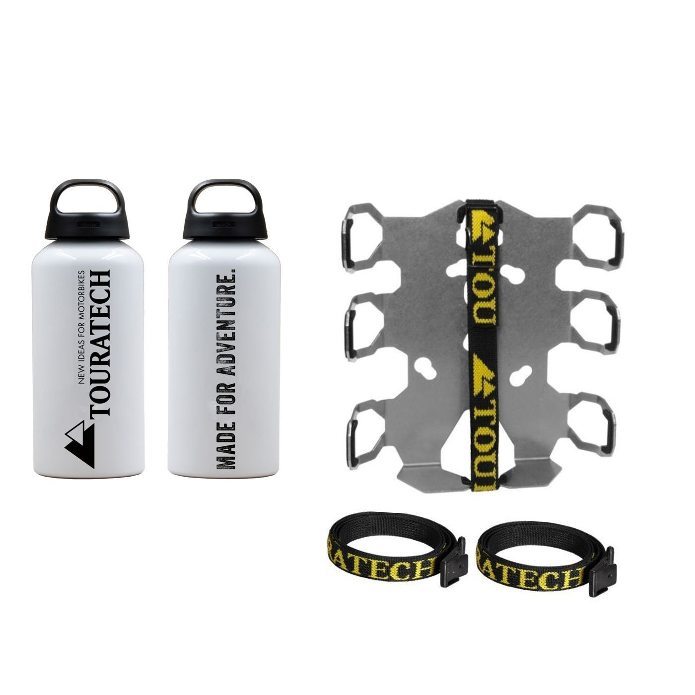 ZEGA Pro/ZEGA Mundo accessory holder "bottle holder" double with 2x Touratech aluminum bottle 0.6 litres