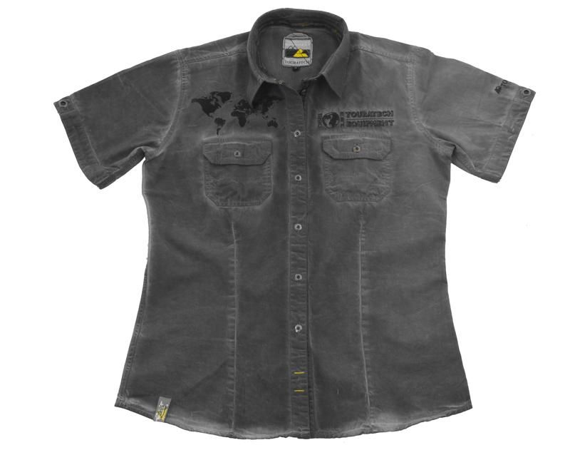 Short sleeved "1990" blouse women, grey