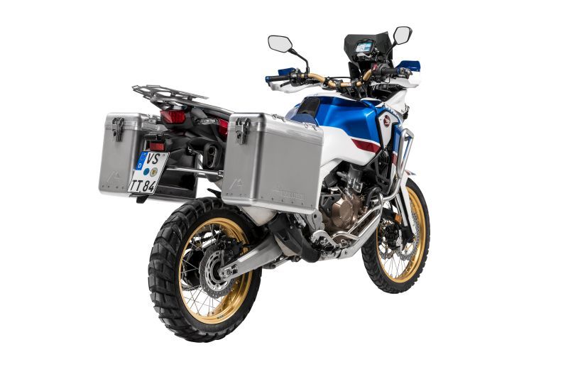 ZEGA Mundo aluminium pannier system 31/38 litres with stainless steel rack for Honda CRF1000L Africa Twin (2018-) / CRF1000L Adventure Sports