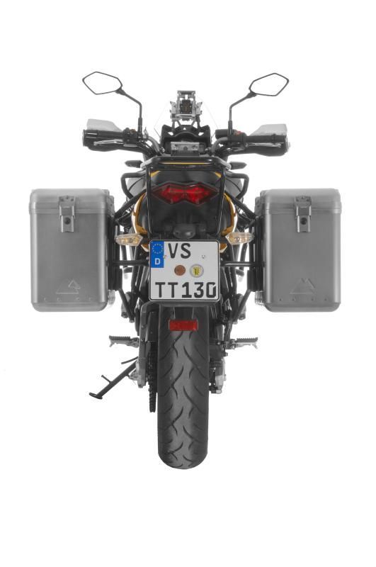 ZEGA Mundo aluminium pannier system 38/38 litres with steel rack black for Kawasaki Versys 650 (2010-2014)