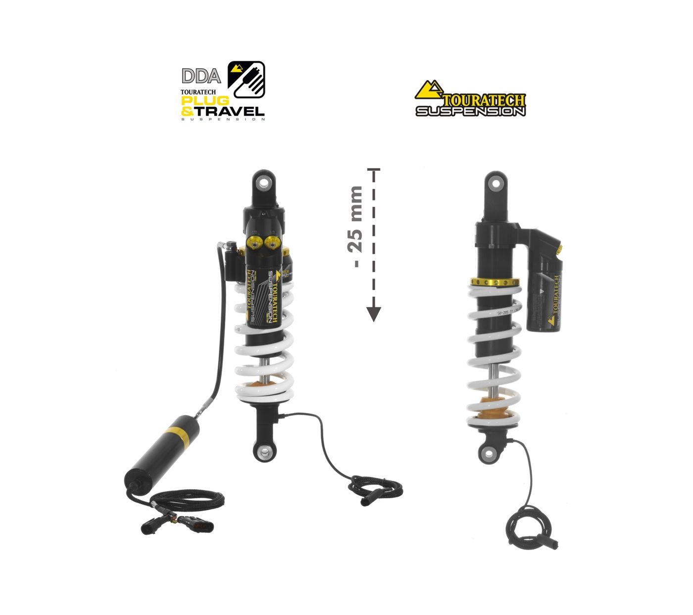 Touratech Suspension-SET Plug & Travel -25 mm lowering for BMW R1200GS Adventure  2014 - 2016