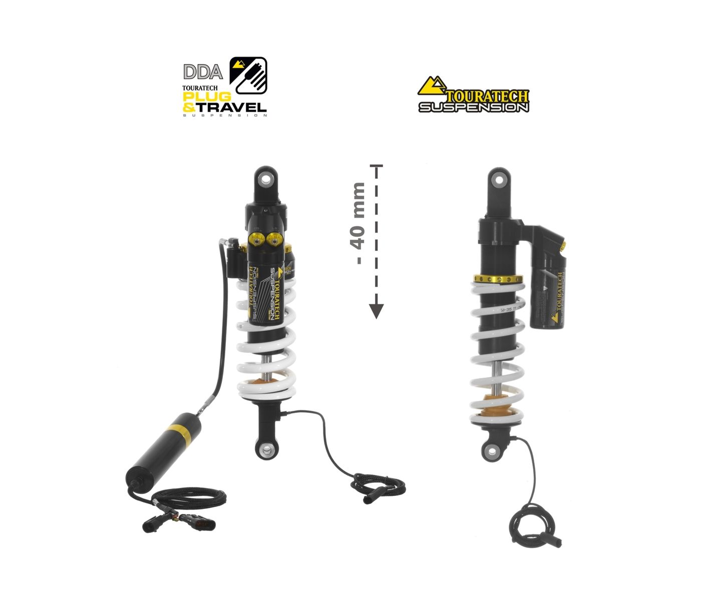 Touratech Suspension-SET Plug & Travel -40 mm lowering for BMW R1200GS Adventure 2014 - 2016