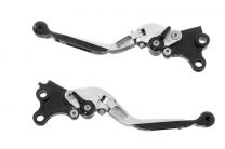 Folding brake lever + clutch lever set, silver, for BMW R1200GS/GSA up to 2009, R1200R up to 2014, R1200S, R1200ST road legal