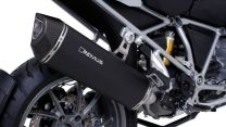 REMUS Black Hawk muffler slip on, stainless steel black, all street legal for BMW R1200GS (LC) / R1200GS Adventure (LC) from 2017