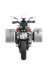 ZEGA Mundo aluminium pannier system 38/45 litres with stainless steel rack black for KTM 790 Adventure / 790 Adventure R / 890 Adventure / 890 Adventure R