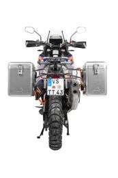 ZEGA Mundo aluminium pannier system 38/45 litres with stainless steel rack for KTM 1290 Super Adventure S/R (2021-) Colour:Aluminium